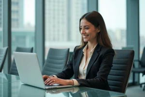 Jeune femme professionnelle dans un bureau moderne