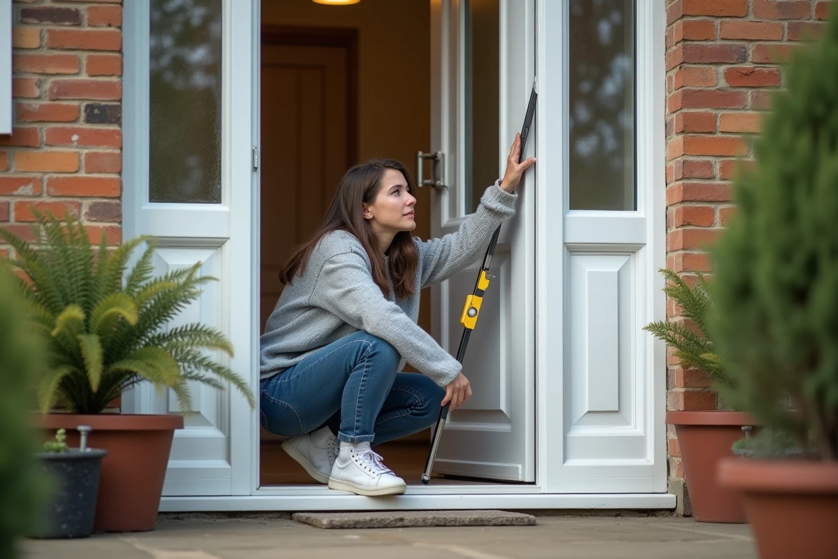 Jeune femme vérifiant l